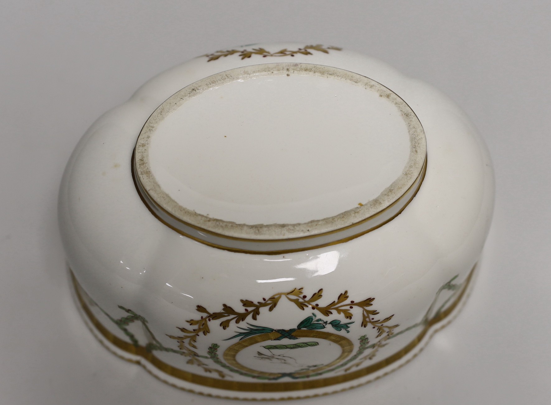 A 19th century porcelain bough pot of large size, painted in neo-classical style